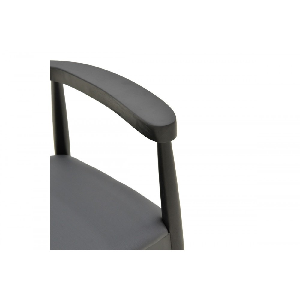 Πολυθρόνα "JOUBE" από rubberwood/pu σε χρώμα μαύρο 59x48x73