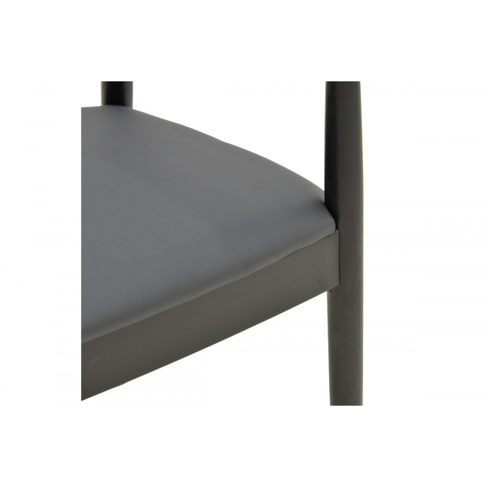 Πολυθρόνα "JOUBE" από rubberwood/pu σε χρώμα μαύρο 59x48x73