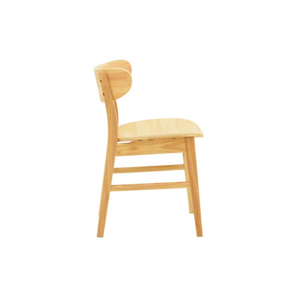 Καρέκλα "LUMNIA" από rubberwood σε χρώμα φυσικό 46x50x76