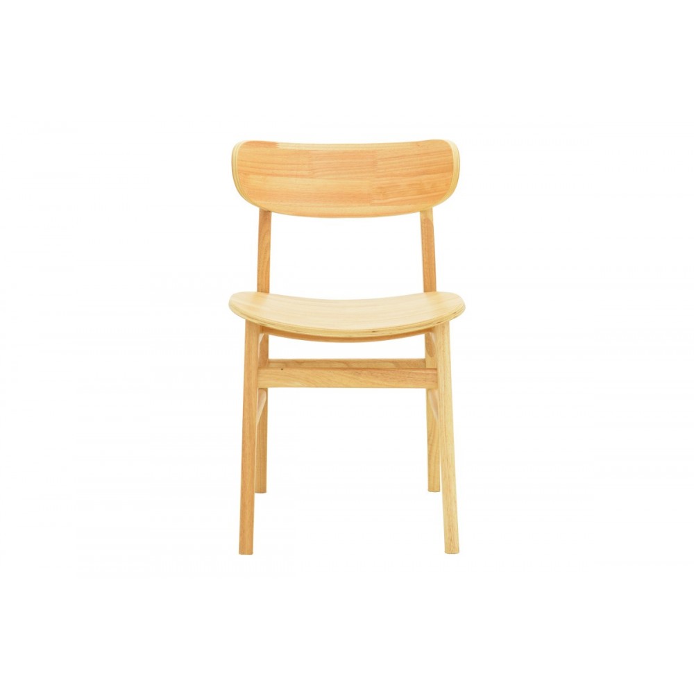 Καρέκλα "LUMNIA" από rubberwood σε χρώμα φυσικό 46x50x76
