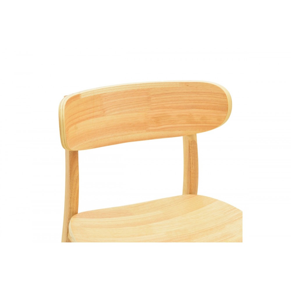 Καρέκλα "LUMNIA" από rubberwood σε χρώμα φυσικό 46x50x76