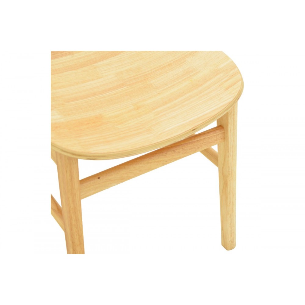 Καρέκλα "LUMNIA" από rubberwood σε χρώμα φυσικό 46x50x76