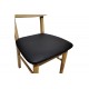 Καρέκλα "BEDONA" από rubberwood/pu σε χρώμα φυσικό/μαύρο 47x46x80