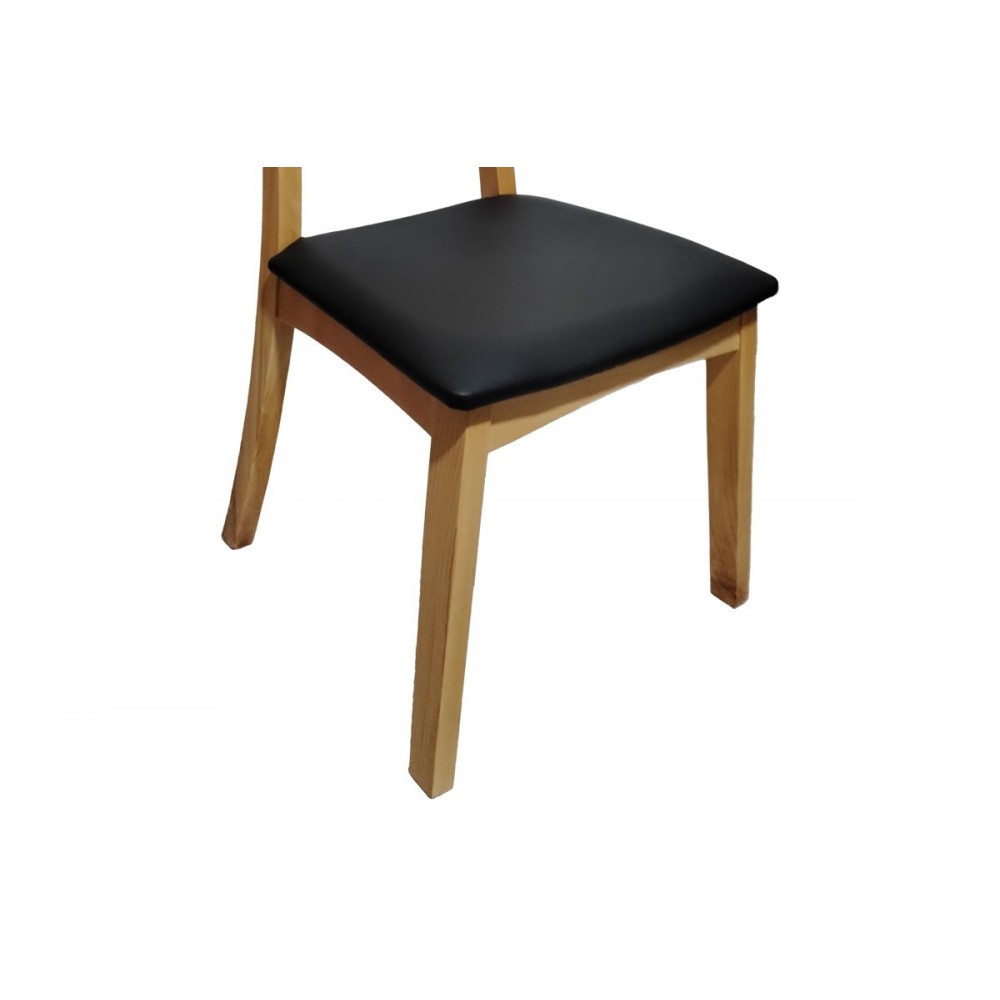 Καρέκλα "RENNA" από ξύλο/pu σε χρώμα φυσικό/μαύρο 48x52x79