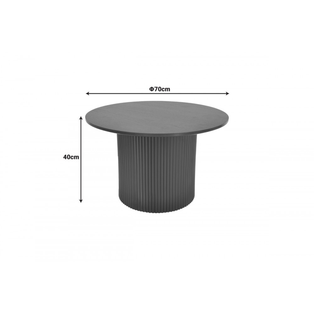 Τραπέζι σαλονιού "DOVEL" από mdf σε χρώμα καρυδί/μαύρο Φ70x40