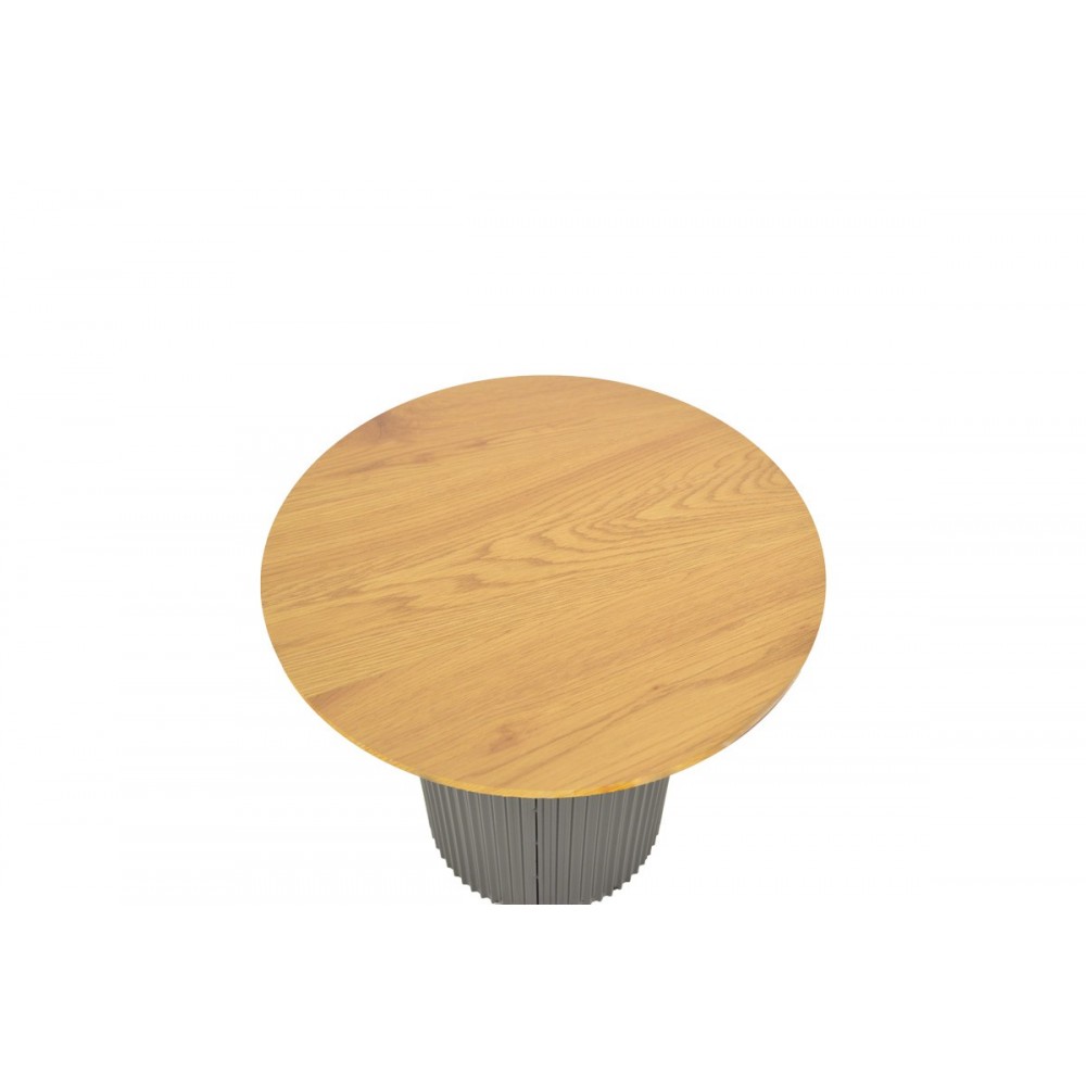 Βοηθητικό τραπέζι "DOVEL" από mdf σε χρώμα σονόμα/μαύρο Φ50x45