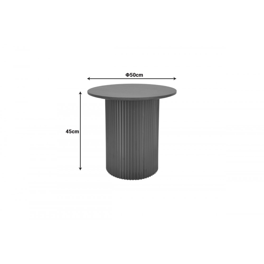 Βοηθητικό τραπέζι "DOVEL" από mdf σε χρώμα σονόμα/μαύρο Φ50x45
