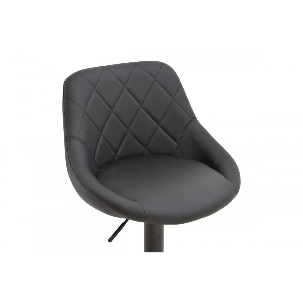 Σκαμπό μπαρ "BORONEZ" από pu σε χρώμα μαύρο 47x49x112