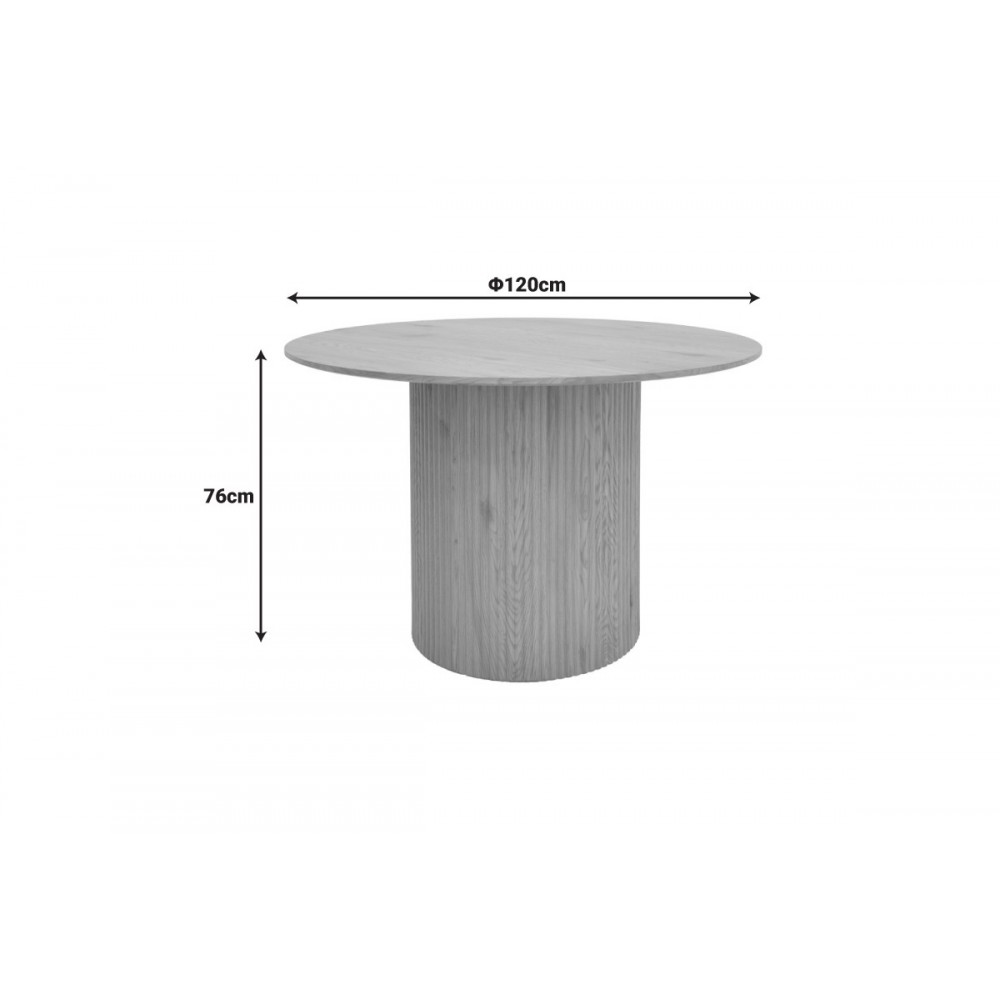 Τραπέζι "KARULO" από mdf σε χρώμα σονόμα Φ120x76