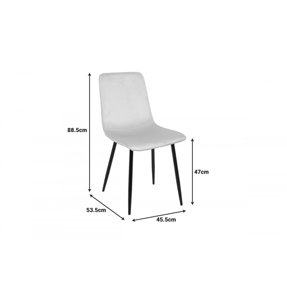 Καρέκλα "GRATO" από ύφασμα/μέταλλο σε χρώμα μαύρο 45.5x53.5x88.5