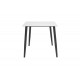 Τραπέζι "GUSTAS I" από sintered stone/μέταλλο σε χρώμα λευκό μαρμάρου/μαύρο 80x80x76