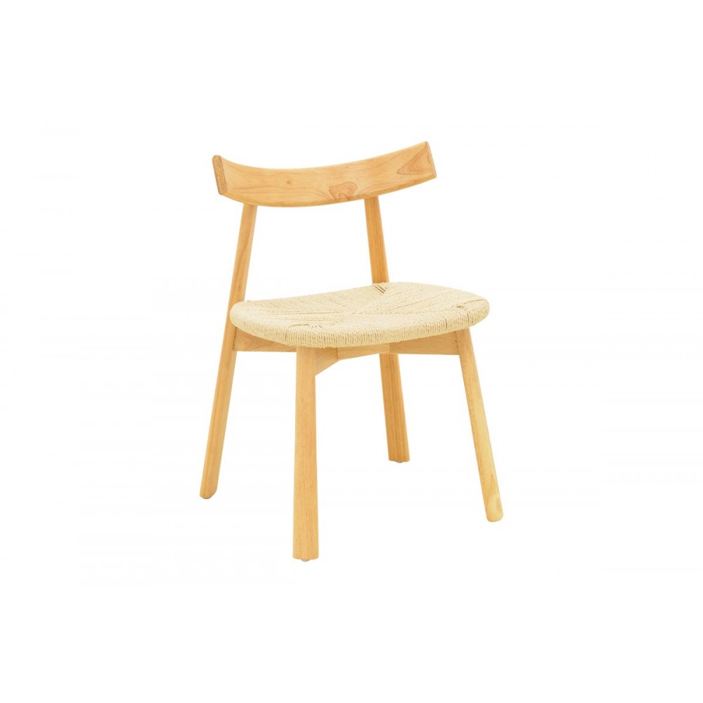Καρέκλα "CLARETA" από rubberwood/σχοινί σε χρώμα φυσικό 53x55x79