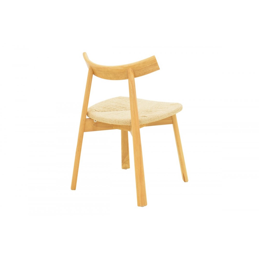 Καρέκλα "CLARETA" από rubberwood/σχοινί σε χρώμα φυσικό 53x55x79