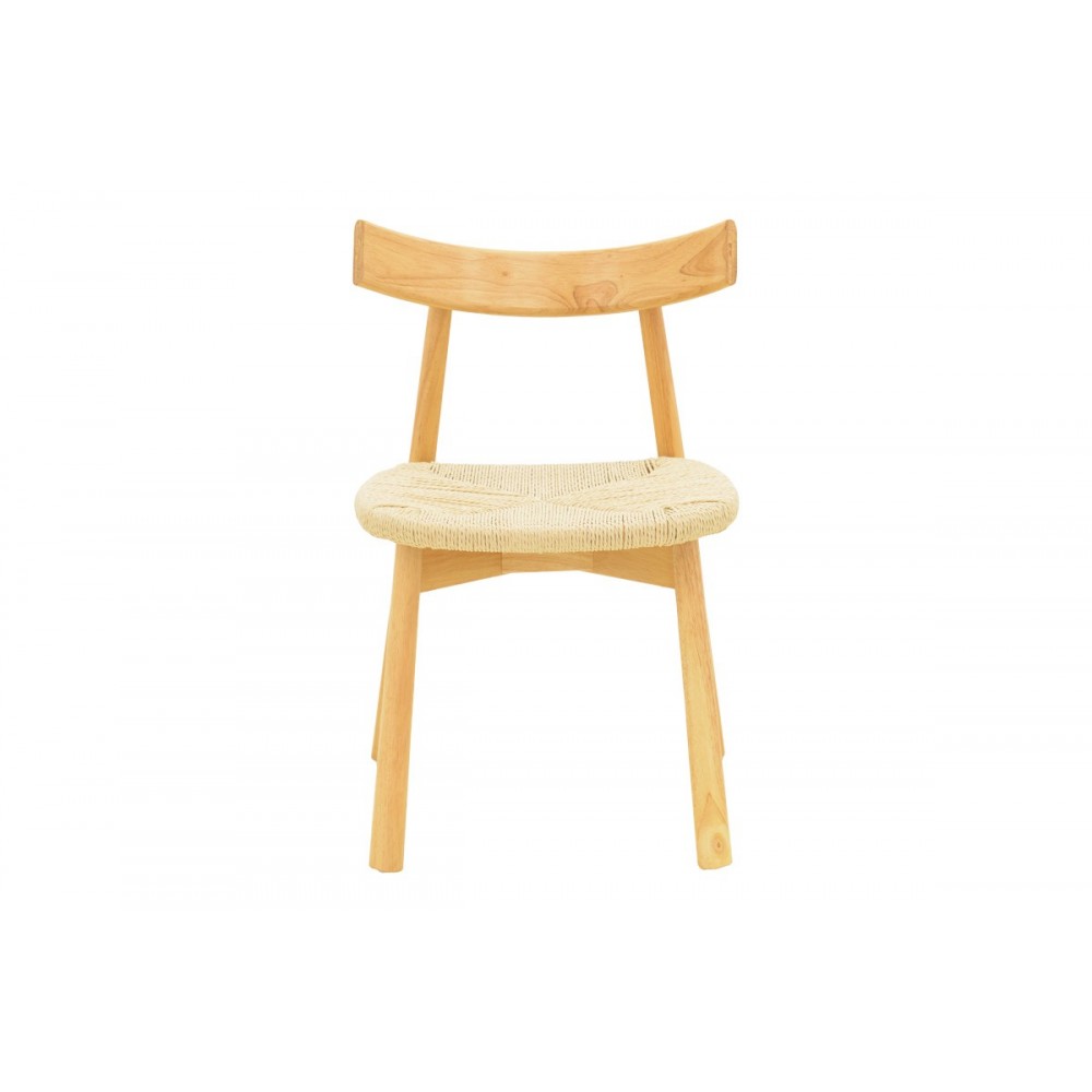 Καρέκλα "CLARETA" από rubberwood/σχοινί σε χρώμα φυσικό 53x55x79