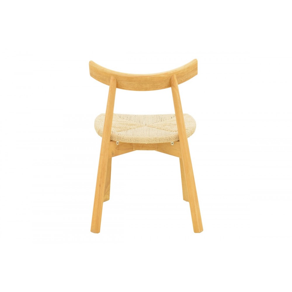 Καρέκλα "CLARETA" από rubberwood/σχοινί σε χρώμα φυσικό 53x55x79