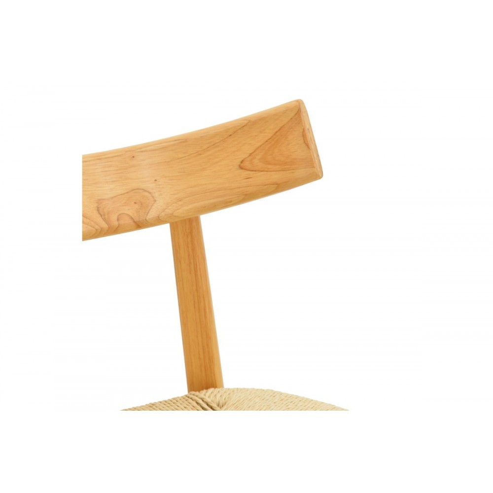 Καρέκλα "CLARETA" από rubberwood/σχοινί σε χρώμα φυσικό 53x55x79