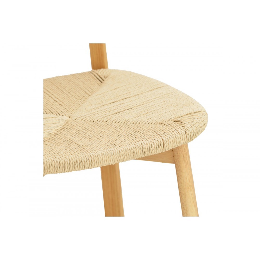 Καρέκλα "CLARETA" από rubberwood/σχοινί σε χρώμα φυσικό 53x55x79
