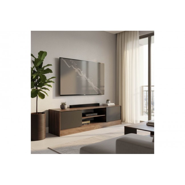 Έπιπλο τηλεόρασης "SASA I" σε χρώμα oak/ανθρακί 150x35x41.5