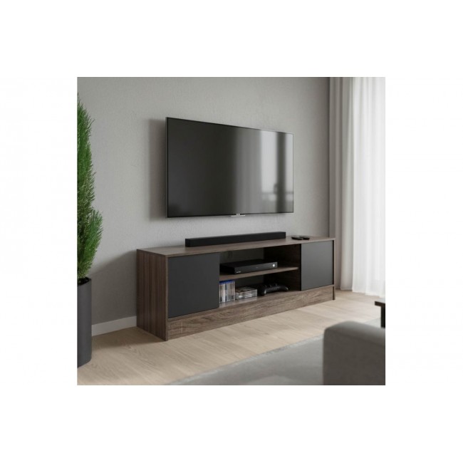 Έπιπλο τηλεόρασης "SASA" σε oak/ανθρακί χρώμα120x35x41.5
