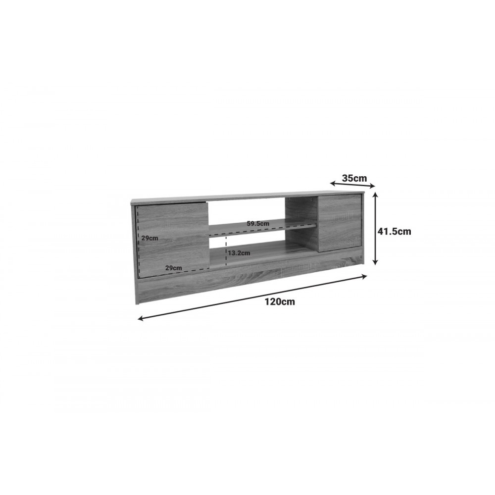 Έπιπλο τηλεόρασης "SASA" σε χρώμα oak/ανθρακί 120x35x41.5