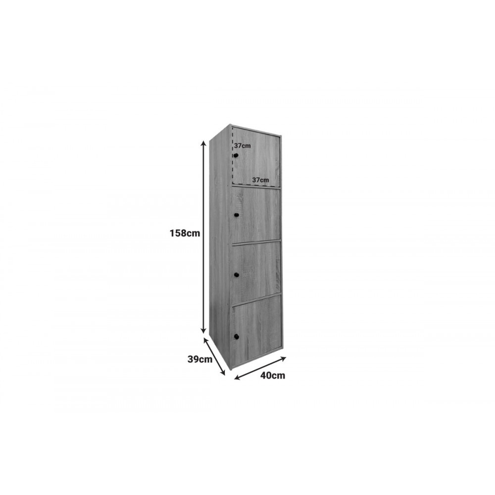 Ντουλάπι-στήλη "GABINO" σε χρώμα λευκό 40x39x158