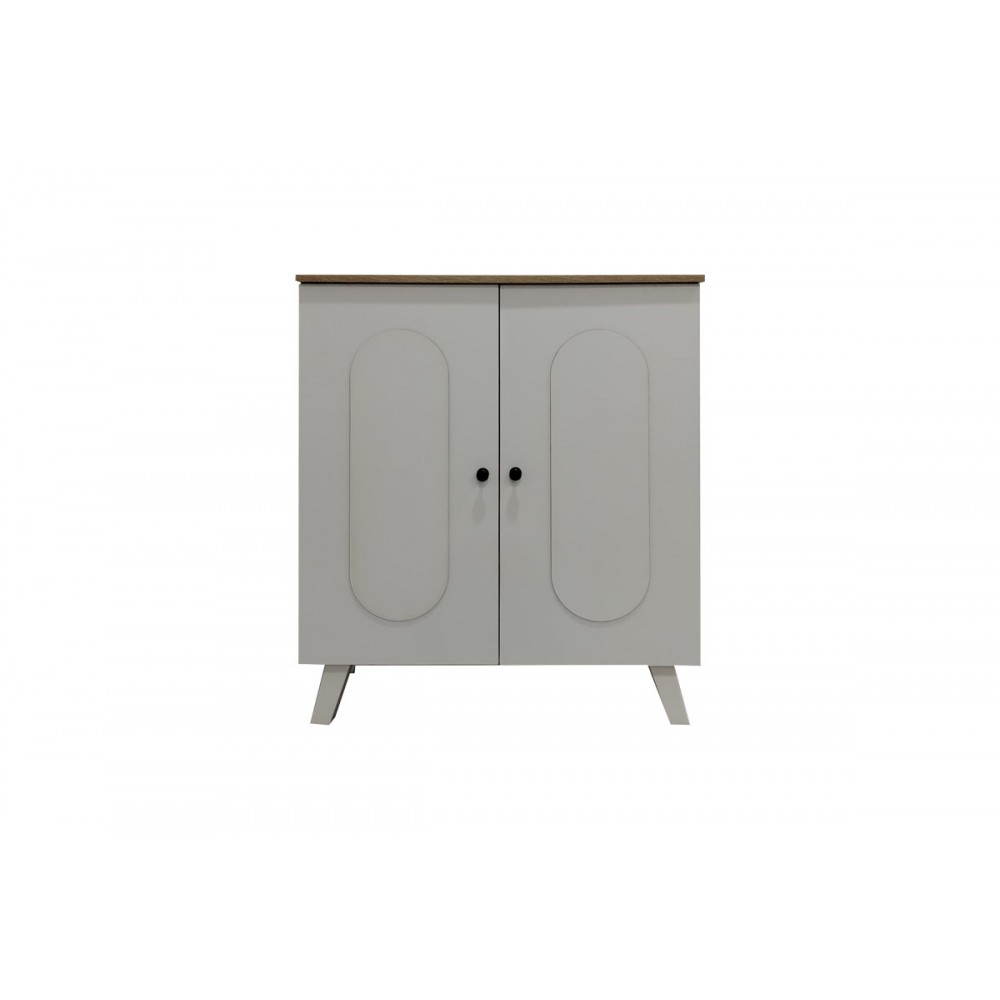 Παπουτσοθήκη-ντουλάπι "CATHI" σε χρώμα λευκό/σονόμα 80x34x95