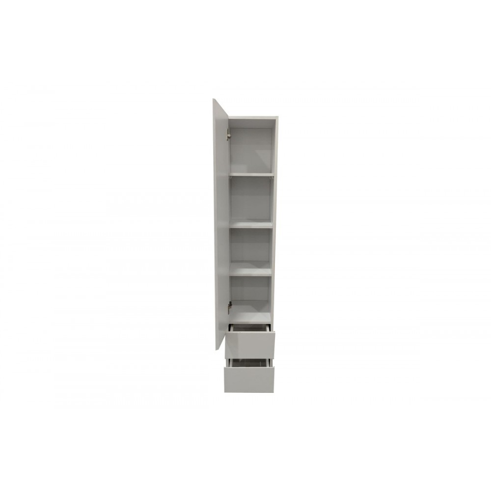 Ντουλάπι-στήλη "LOSTRO" με καθρέπτη σε χρώμα λευκό 29.5x30x164.5