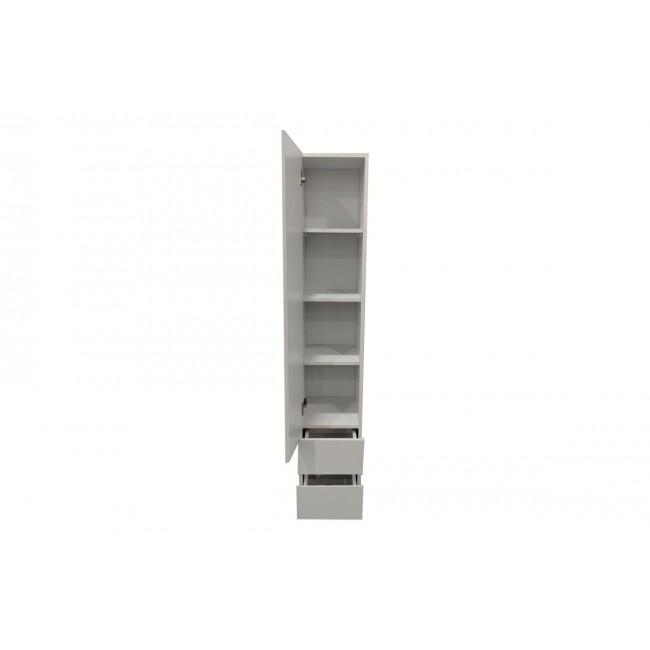 Ντουλάπι-στήλη "LOSTRO" με καθρέπτη σε χρώμα λευκό 29.5x30x164.5