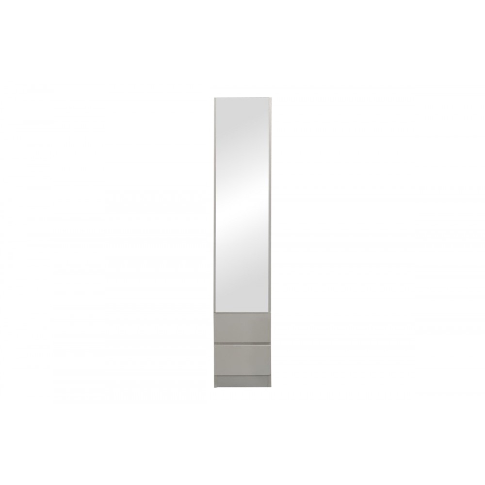 Ντουλάπι-στήλη "LOSTRO" με καθρέπτη σε χρώμα λευκό 29.5x30x164.5
