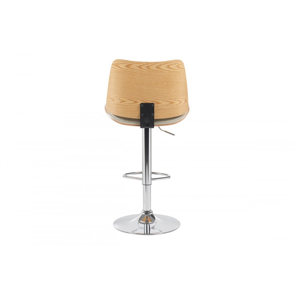 Σκαμπό μπαρ "AMANI" από pu/μέταλλο σε χρώμα μπεζ/χρωμίου 50.5x54x87.5-107.5