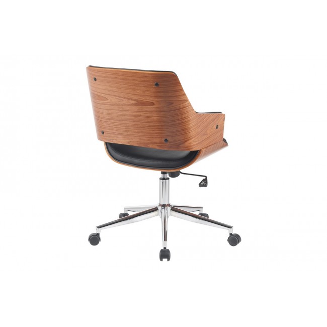 Καρέκλα γραφείου "SETULO" από pu/μέταλλο σε χρώμα μαύρο/χρωμίου 53x61x79-89