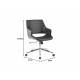 Καρέκλα γραφείου "SETULO" από pu/μέταλλο σε χρώμα μαύρο/χρωμίου 53x61x79-89