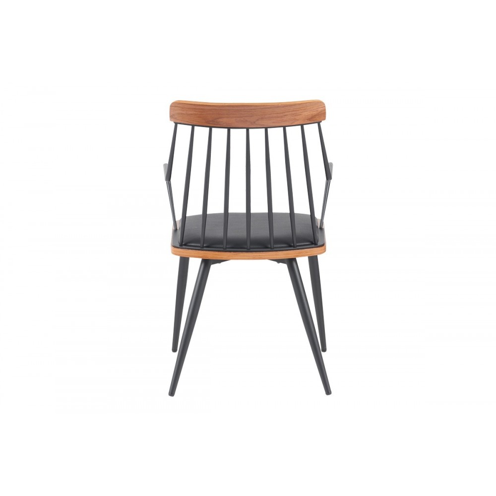 Πολυθρόνα "POSSE" από pu/ξύλο σε χρώμα καρυδί/μαύρο 52x59x83