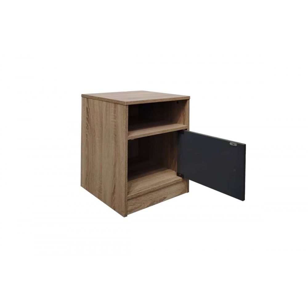 Κομοδίνο "FOLY" σε χρώμα σονόμα/ανθρακί 40x40x50