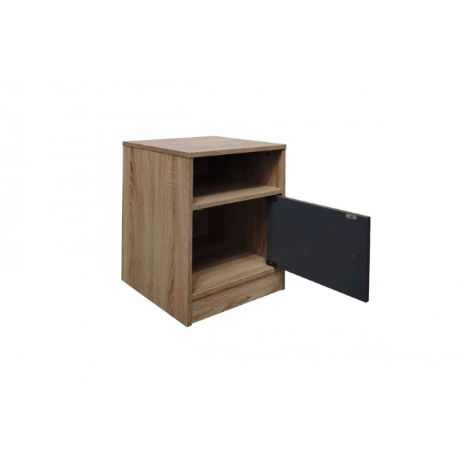 Κομοδίνο "FOLY" σε χρώμα σονόμα/ανθρακί 40x40x50