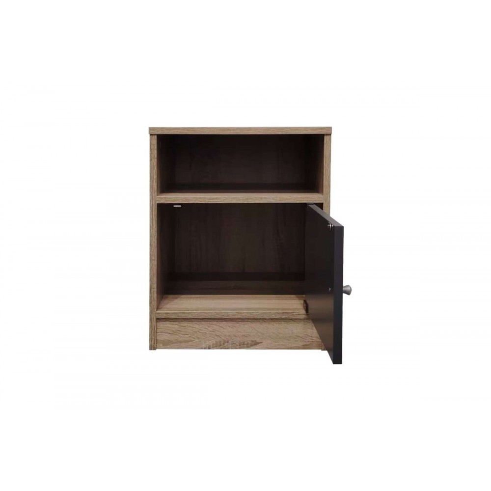 Κομοδίνο "FOLY" σε χρώμα σονόμα/ανθρακί 40x40x50