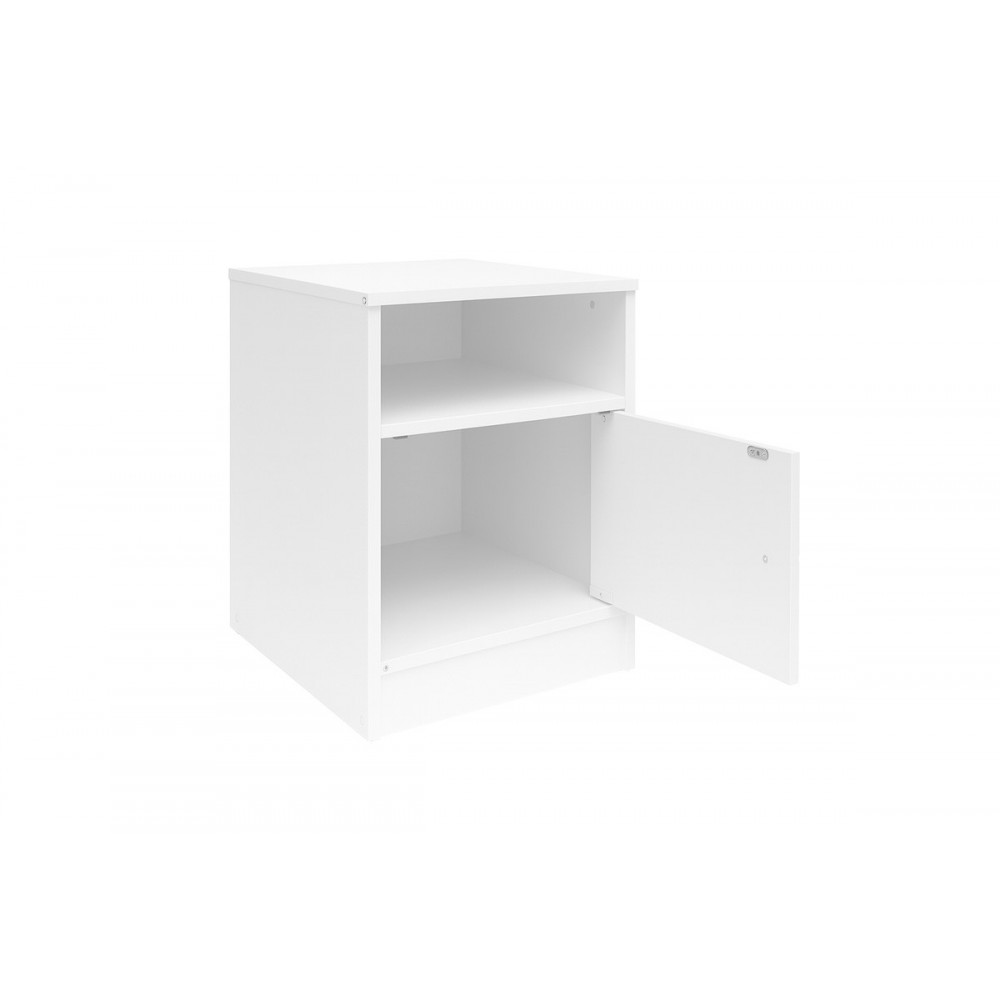 Κομοδίνο "FOLY" σε χρώμα λευκό 40x40x50
