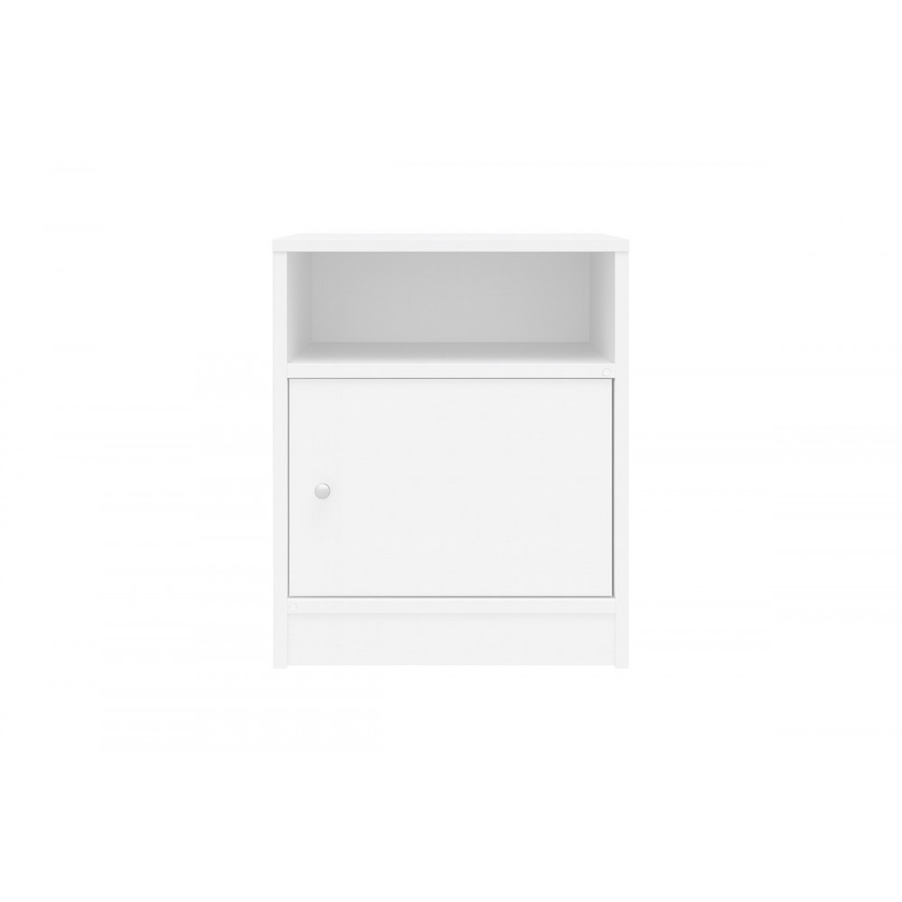 Κομοδίνο "FOLY" σε χρώμα λευκό 40x40x50