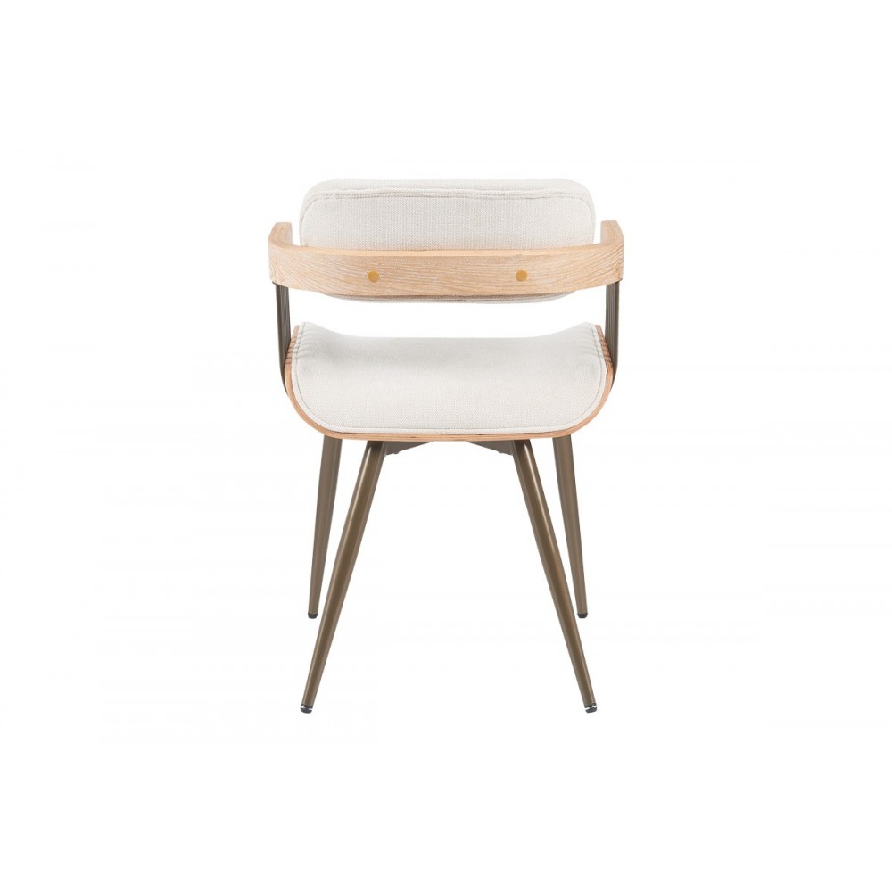 Πολυθρόνα "CAMEO" από ξύλο/ύφασμα σε χρώμα μπρονζέ/white wash 53x49.5x75.5