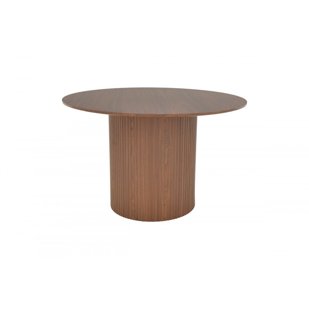 Τραπέζι "KARULO" από mdf σε χρώμα καρυδί Φ120x76