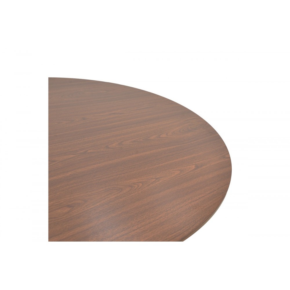 Τραπέζι "KARULO" από mdf σε χρώμα καρυδί Φ120x76