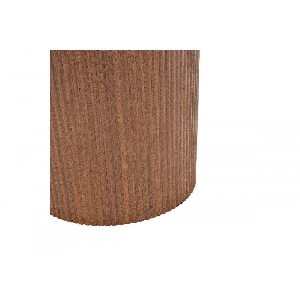 Τραπέζι "KARULO" από mdf σε χρώμα καρυδί Φ120x76