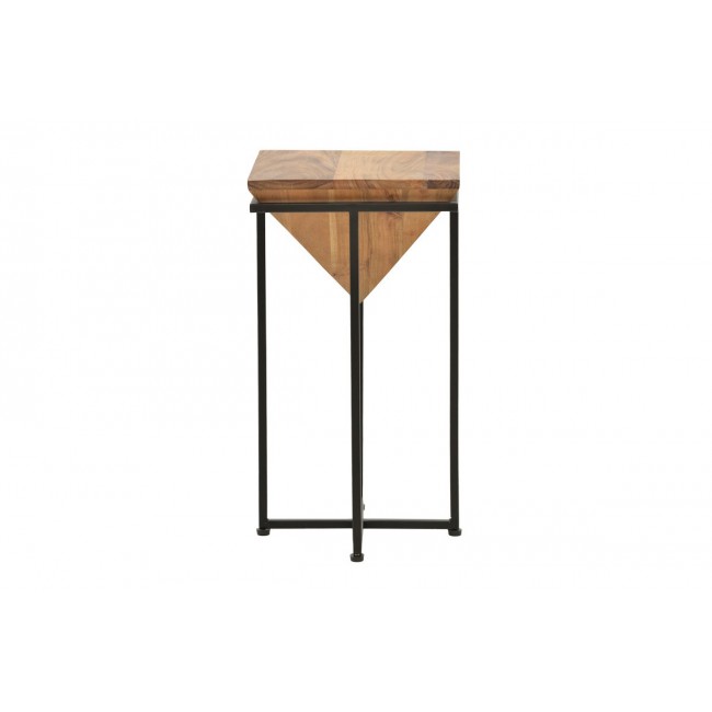 Βοηθητικό τραπέζι "MILES II" από ξύλο/μέταλλο σε χρώμα φυσικό/μαύρο 29x29x54