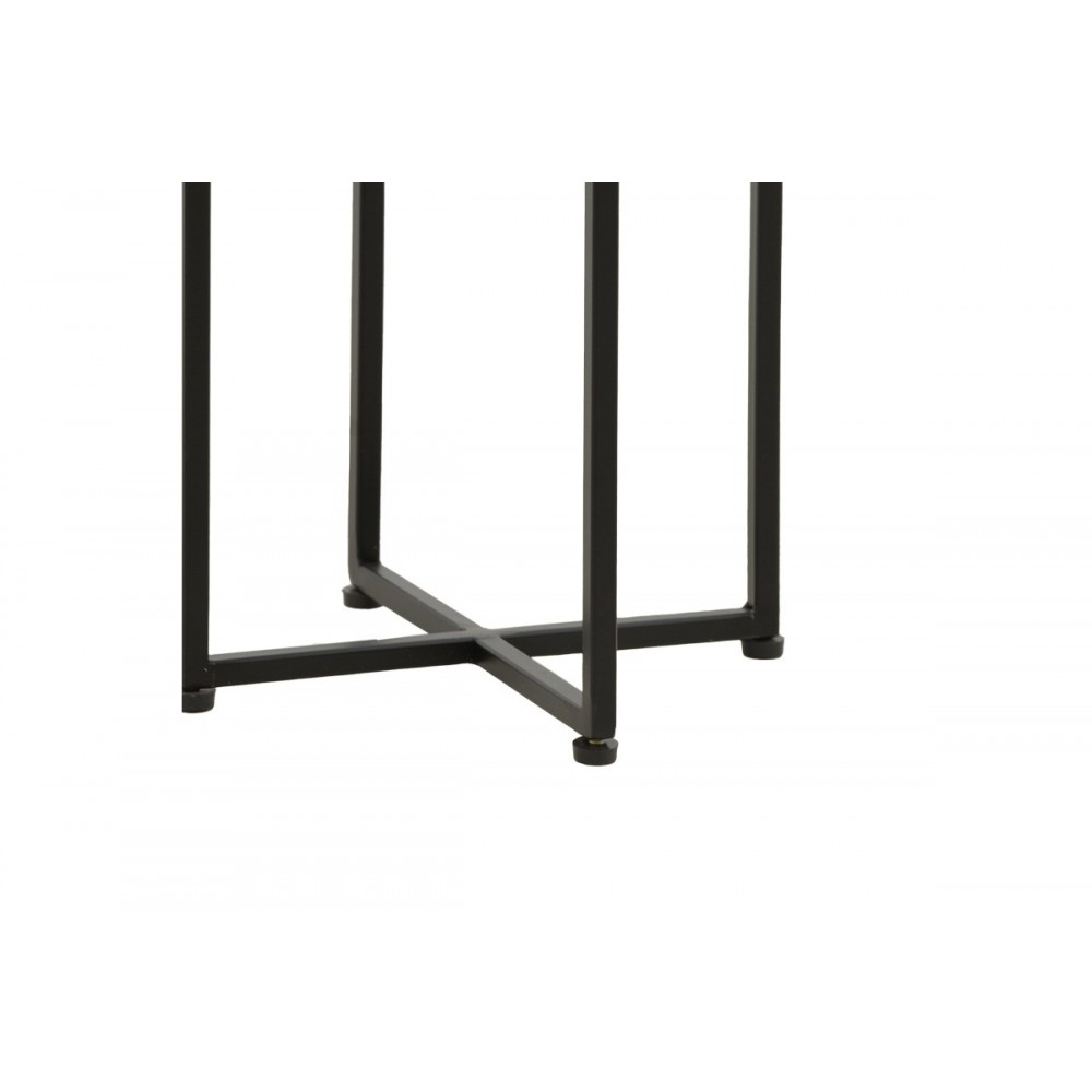 Βοηθητικό τραπέζι "MILES II" από ξύλο/μέταλλο σε χρώμα φυσικό/μαύρο 29x29x54