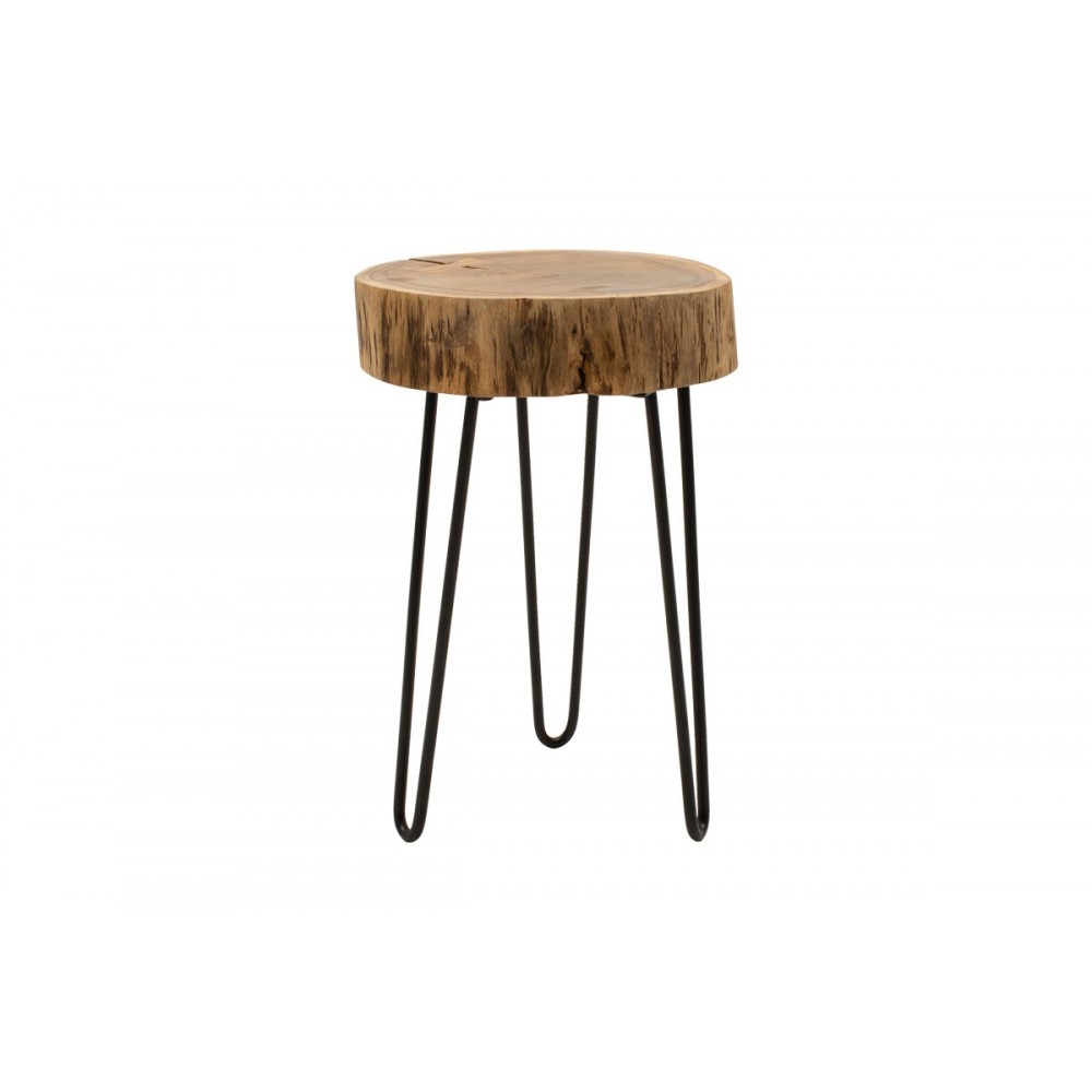 Βοηθητικό τραπέζι "TRIPP I" από ξύλο/μέταλλο σε χρώμα φυσικό/μαύρο Φ32x47