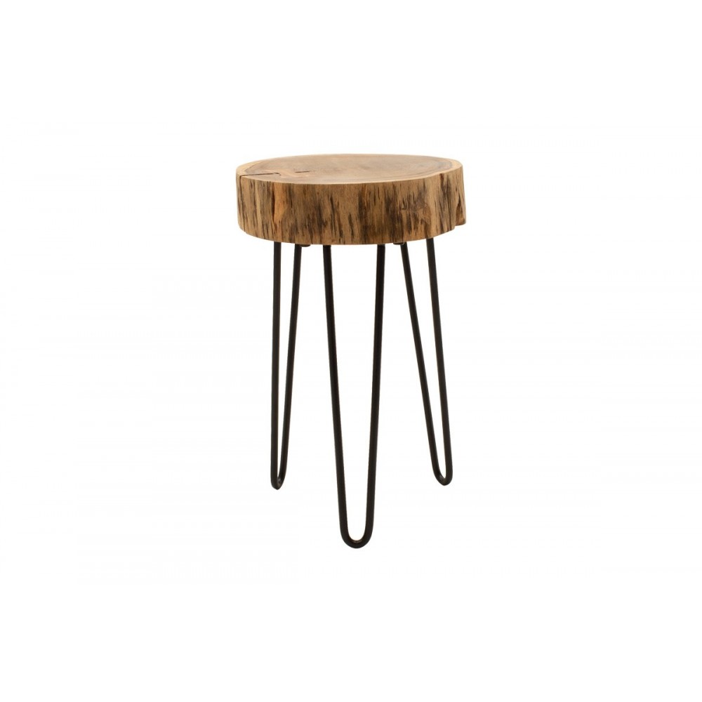 Βοηθητικό τραπέζι "TRIPP I" από ξύλο/μέταλλο σε χρώμα φυσικό/μαύρο Φ32x47