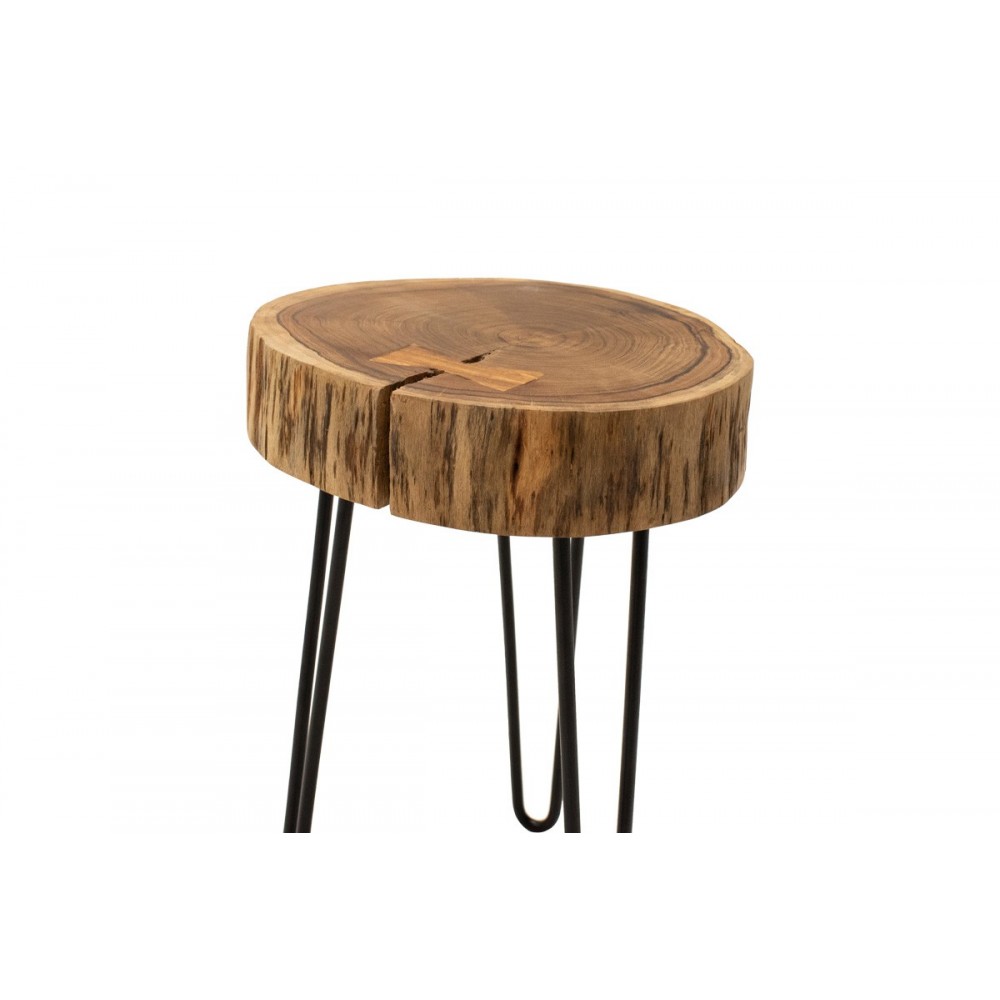 Βοηθητικό τραπέζι "TRIPP I" από ξύλο/μέταλλο σε χρώμα φυσικό/μαύρο Φ32x47