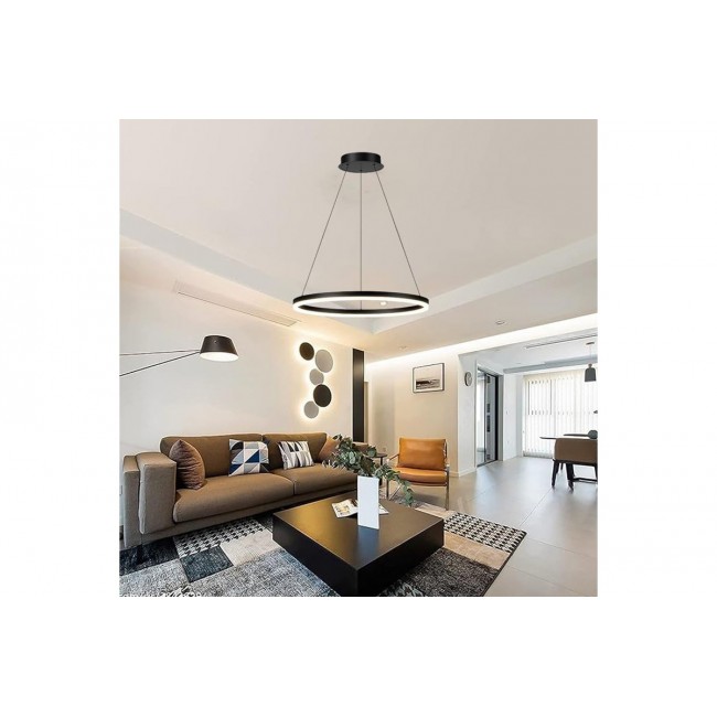 Φωτιστικό οροφής "NEBRIAN" led από μέταλλο σε χρώμα μαύρο Φ60x15