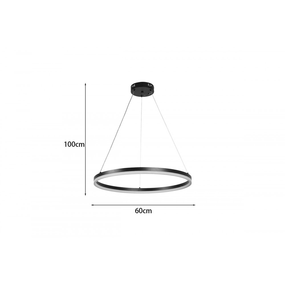 Φωτιστικό οροφής "NEBRIAN" led από μέταλλο σε χρώμα μαύρο Φ60x15