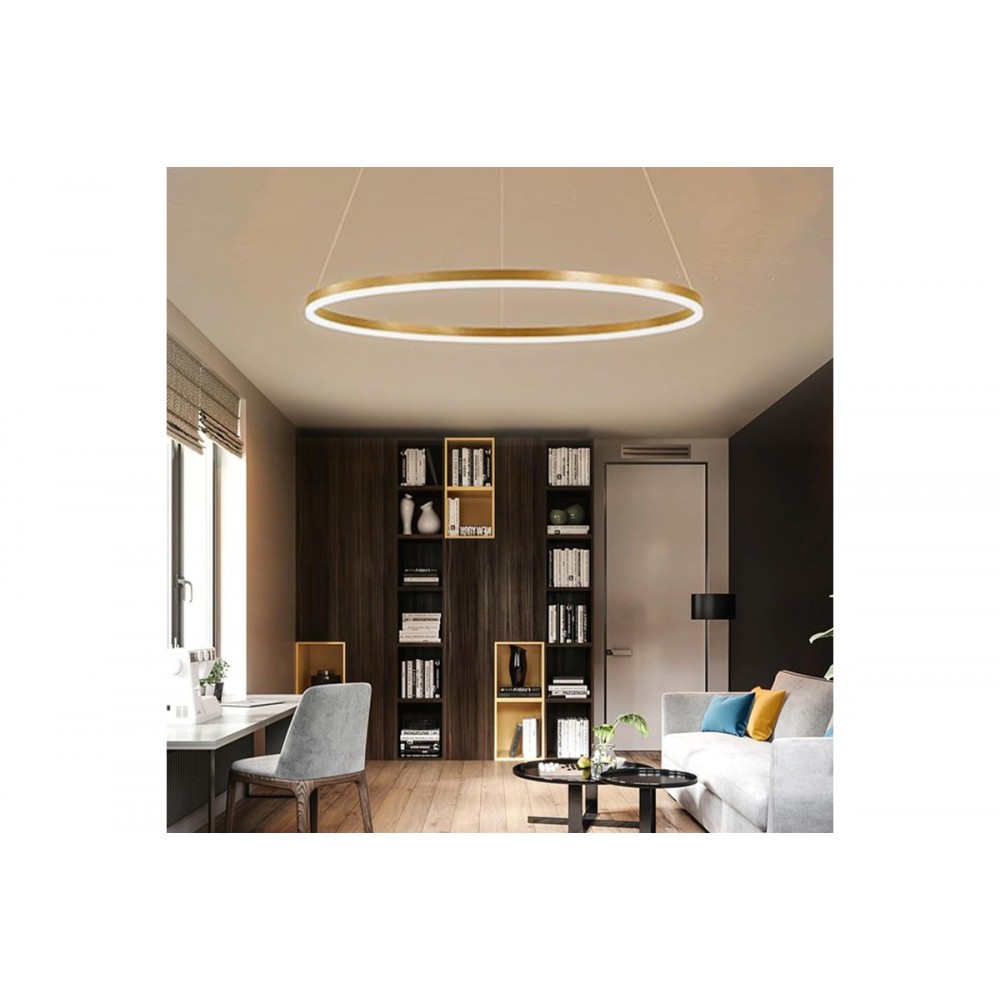 Φωτιστικό οροφής "NEBRIAN" led από μέταλλο σε χρώμα χρυσό Φ60x15